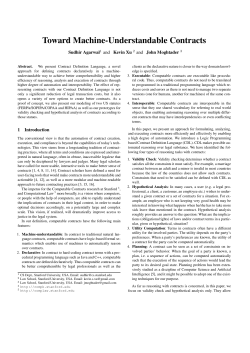 Toward Machine-Understandable Contracts