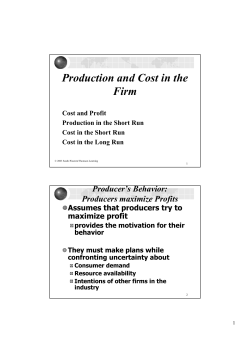 Production and Cost in the Firm