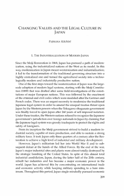 CHANGING VALUES AND THE LEGAL CUl.TURE IN JAPAN