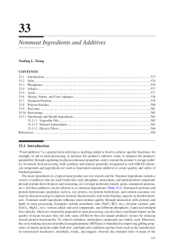 Chapter 33: Nonmeat Ingredients and Additives - FEA