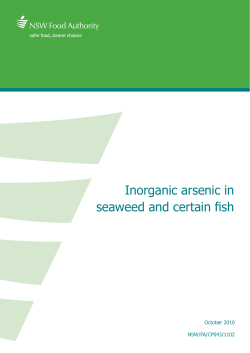 Inorganic arsenic in seaweed and certain fish
