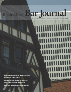 Bar Journal Volume 61 Number 1 July/August 2012