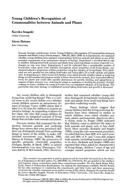 s Recognition of Commonalities between Animals and Plants