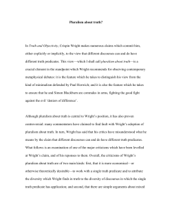 Pluralism about truth? - Monash Arts Staff Profiles