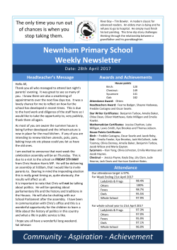Newsletter 28th April 2017