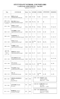 School Counselors Assignments