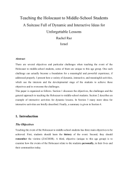 Teaching the Holocaust to Middle-School Students