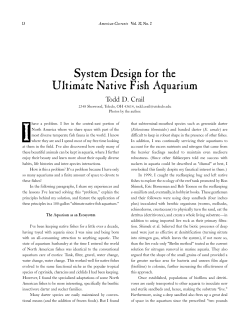 System Design for the Ultimate Native Fish Aquarium