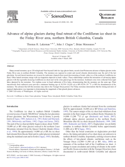 Advance of alpine glaciers during final retreat of the Cordilleran ice