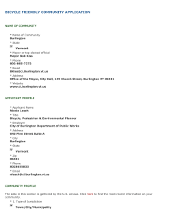 Burlington BICYCLE FRIENDLY COMM APP 2011