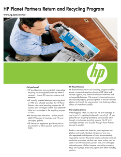 HP Planet Partners Return and Recycling Program