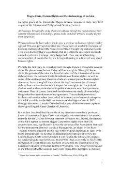 1 Magna Carta, Human Rights and the Archaeology of an Idea (A