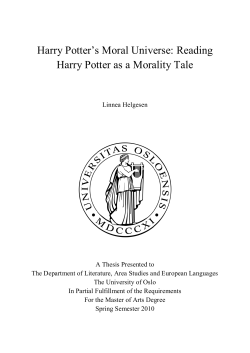 Harry Potter‟s Moral Universe: Reading Harry Potter as a Morality