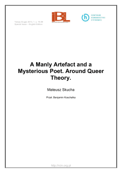 A Manly Artefact and a Mysterious Poet. Around Queer Theory.