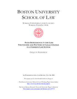 Path Dependence in the Law