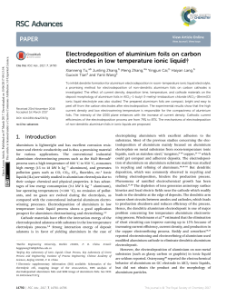 Electrodeposition of aluminium foils on carbon