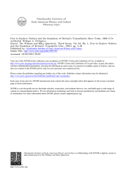 Free to Enslave: Politics and the Escalation of Britain`s Transatlantic