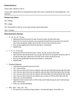 2 days a week = @ least a 3 mile run 4 days a week = @ least 45min