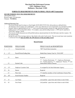 Maryland State Retirement Systems 120 E. Baltimore Street