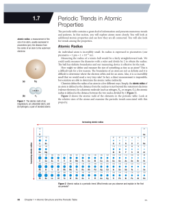 1.7 Periodic Trends in Atomic Properties