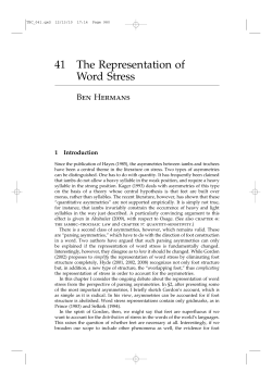 41 The Representation of Word Stress