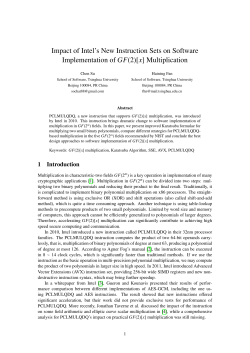 Impact of Intel`s New Instruction Sets on Software Implementation of