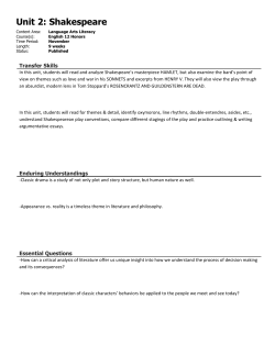 Unit 2: Shakespeare