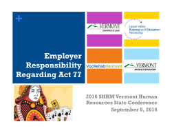 Employer Responsibility Regarding Act 77