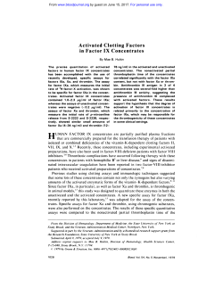 Activated Clotting Factors in Factor IX Concentrates
