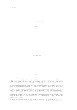 31.10.2016 COMBINED NOMENCLATURE 2017 Introduction