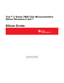 Tiva C Series TM4C123x Microcontrollers Silicon Revisions 6 and 7