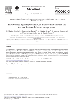 Encapsulated High Temperature PCM as Active Filler Material in a