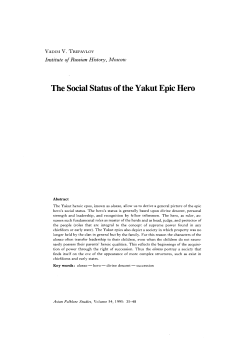 The Social Status of the Yakut Epic Hero