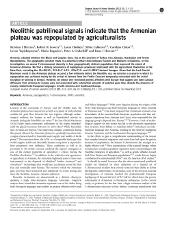 Neolithic patrilineal signals indicate that the Armenian