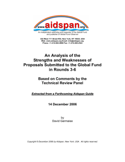 An Analysis of the Strengths and Weaknesses of Proposals