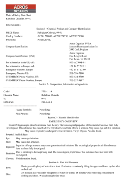 Material Safety Data Sheet Rubidium Chloride, 99+% MSDS