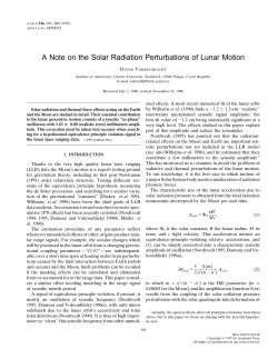 A Note on the Solar Radiation Perturbations of Lunar Motion
