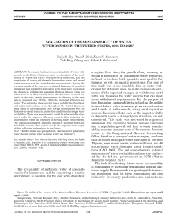 evaluation of the sustainability of water withdrawals in the united