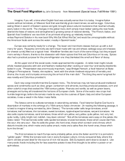 The Great Food Migration by John Schwartz from