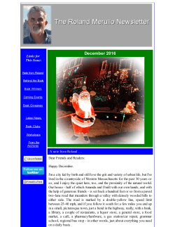 To the latest Roland Merullo newsletter, please click here