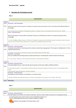 the most recent agenda for the Bett Brasil 2015