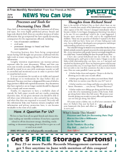 June 2014 Edition - Pacific Records Management