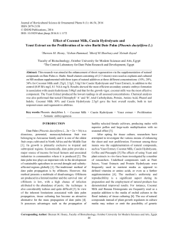 Effect of Coconut Milk, Casein Hydrolysate and Yeast Extract