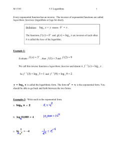f x ( ) = 3 f ( )2 9 = x = ( ) log = = 3 3 1 ( ) log = = 9 9 2 ( ) log x log y