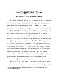 Ballots, Babies, and Banners of Peace