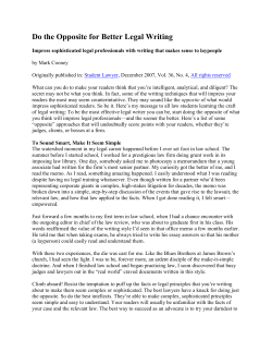 Do the Opposite for Better Legal Writing