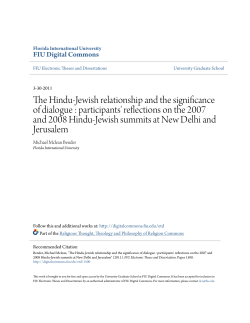 The Hindu-Jewish relationship and the significance of dialogue