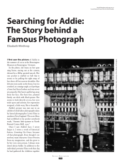 Searching for Addie: The Story behind a Famous Photograph