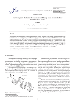 Electromagnetic Radiation Measurements and Safety Issues of