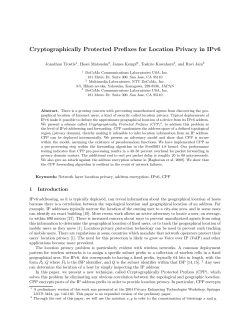 Cryptographically Protected Prefixes for Location Privacy in IPv6